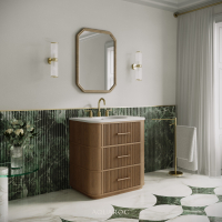 Savoy Vanity Unit & Stone Basin 800mm Smoked Oak