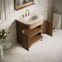 Hardwick Vanity Unit & Stone Basin 800mm Smoked Oak
