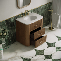 Savoy Vanity Unit & Stone Basin 800mm Smoked Oak