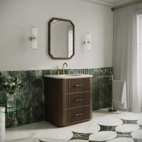 Savoy Vanity Unit & Stone Basin 800mm Walnut