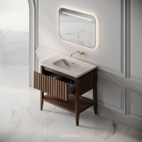 Kensington Vanity Unit & Stone Basin 800mm Walnut