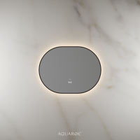 Lumiere Backlit & Demister Oval Mirror 800mm Matte Black