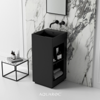Kudos Matte Black Freestanding Stone Basin 420mm
