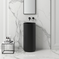 Circolo Matte Black Freestanding Stone Basin 400mm