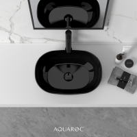 Florence Matte Black Countertop Stone Basin 500mm