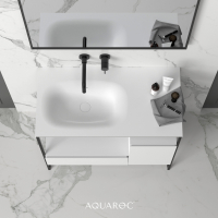 Niche Matte Black Frame Freestanding Vanity Unit & Stone Basin 900mm