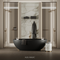Volterra Matte Black Freestanding Stone Bath 1760mm