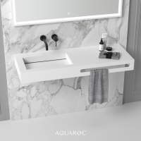 Fiora Wall Hung Stone Basin 1200mm Towel Hole