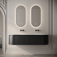 Belgravia Double Vanity Unit & Stone Basin 1600mm Matte Black