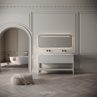 Kensington Double Vanity Unit & Stone Basin 1400mm Warm Grey