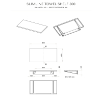 Wall Hung Stone Slimline Towel Shelf 800mm