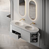 Belgravia II Double Vanity Unit & Stone Basin 1600mm Matte White