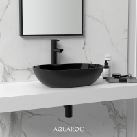 Florence Matte Black Countertop Stone Basin 500mm