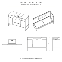 Niche Matte Black Frame Freestanding Vanity Unit & Stone Basin 1200mm