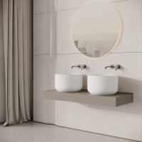 Serene Round Countertop Stone Basin 400mm