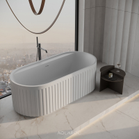 Athena Freestanding Fluted Stone Bath 1600mm