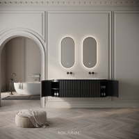 Belgravia II Double Vanity Unit & Stone Basin 1600mm Matte Black