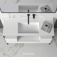 Niche Matte Black Frame Freestanding Vanity Unit & Stone Basin 1200mm