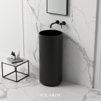 Circolo Matte Black Freestanding Stone Basin 400mm