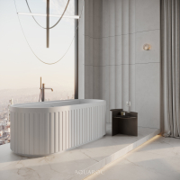 Athena Freestanding Fluted Stone Bath 1600mm