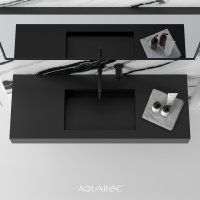 Fiora Matte Black Wall Hung Stone Basin 1200mm