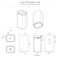 Cascade Freestanding Stone Basin 480mm