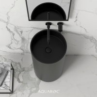 Circolo Matte Black Freestanding Stone Basin 400mm