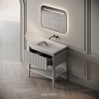 Kensington Vanity Unit & Stone Basin 800mm Warm Grey