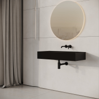 Neo Matte Black Wall Hung Stone Basin 900mm