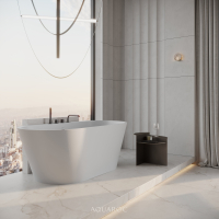 Invictus Back To Wall Freestanding Stone Bath 1500mm