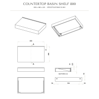 Wall Hung Stone Countertop Basin Shelf 800mm
