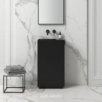 Ethos Matte Black Freestanding Stone Basin 500mm
