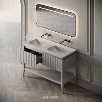 Kensington Double Vanity Unit & Stone Basin 1200mm Warm Grey