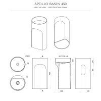 Apollo Freestanding Stone Basin 450mm