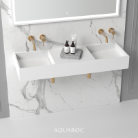 Atlante Wall Hung Double Stone Basin 1200mm