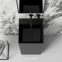 Kudos Matte Black Freestanding Stone Basin 420mm