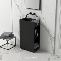 Ethos Matte Black Freestanding Stone Basin 500mm