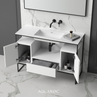 Niche Matte Black Frame Freestanding Vanity Unit & Stone Basin 1200mm