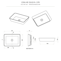 Oskar Countertop Stone Basin 570mm