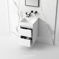 Monza Double Drawer Stone Vanity Unit 400mm